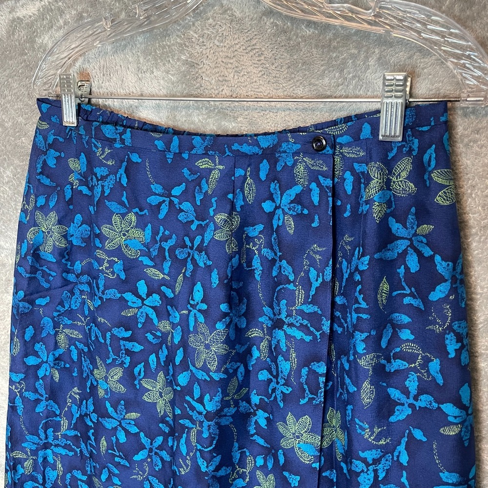 David Warren Womens Silk‎ Floral Maxi Wrap Skirt 6 90s Boho Floral Motif Resort